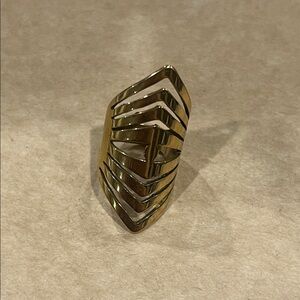Geometric Gold Stainless Steel Statement Ring